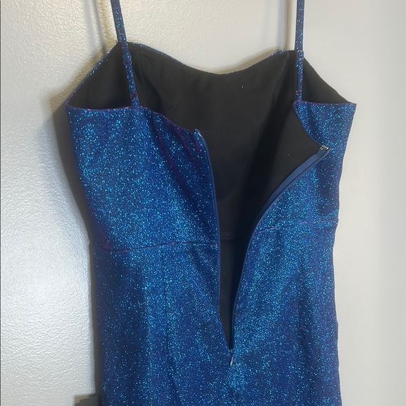 Lulu's Spectacular Sensation Blue Multi Glitter Bodycon Mini Dress NWT - Picture 11 of 11